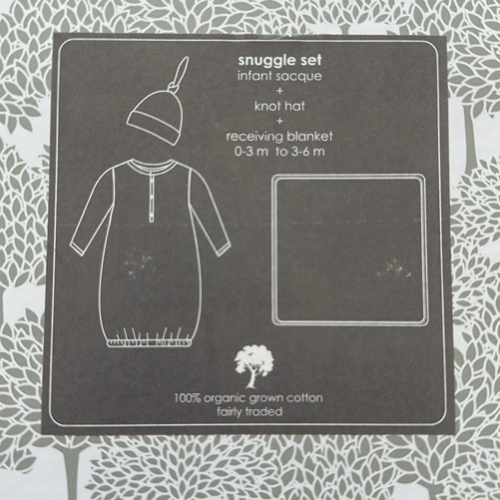 NWT! Kate Quinn gift set: nightgown, knot hat, receiving blanket, sz 3-6 months - Picture 5 of 5